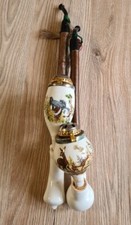 2 × Pfeife / Gesteckpfeife / Porzellankopf u. Weichselholzrohr 1 × 30cm 1 × 34cm