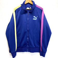 PUMA Jacket Men's XL Full Zip T7 Track '68 90's Y2K Navy Blue Purple Yellow