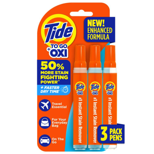 "Tide To Go Instant Stain Remover Pens, 3 Count – Travel Size, 1.01 fl oz