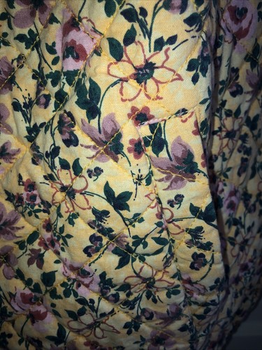 Floral Quilted Waistcoat Jacket Vest Wit Print Xl 14-16-18 Yellow Folk Cotton - Picture 6 of 10