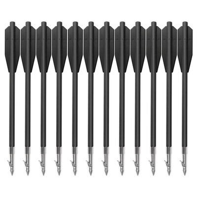 Flèches De Chasse 6.8 Pouces (17cm) En Aluminium Avec Empenne Plastique Rouge - Lot De 6 Pour Arbalète