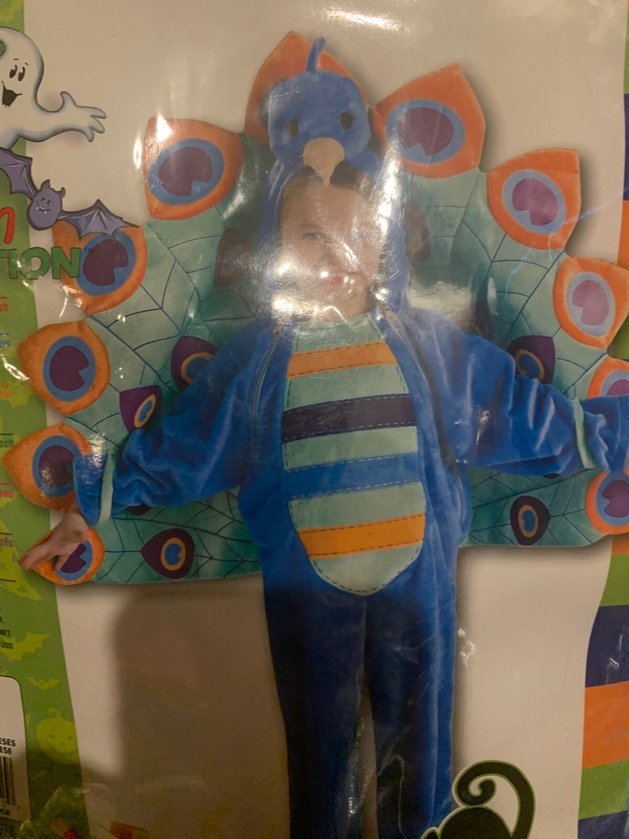 NWOT Peacock Costume Infant Size 6-12 Months Hooded Jumpsuit With
