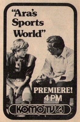 1976 KOMO TV AD ARA PARSEGHIAN NOTRE DAME FOOTBALL COACH CHAMPIONS 1966 & 1973