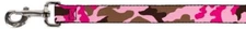 Pet Leash Camo Pink Design 6 Feet Long 1.5 inches Wide for Dogs Cats