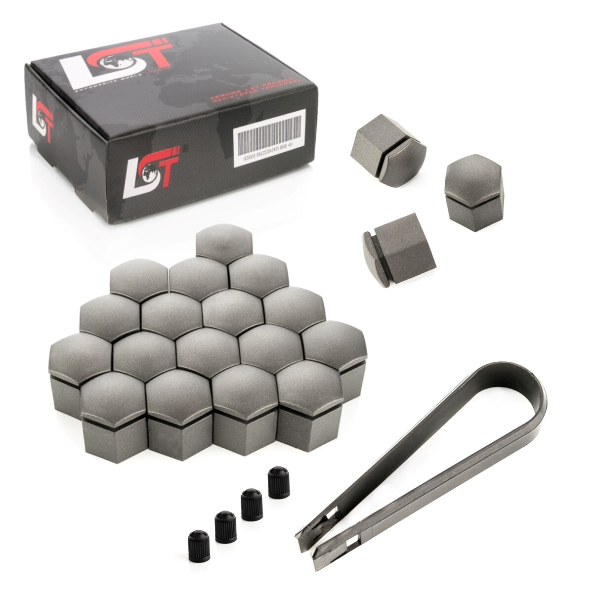 20X Wheel Nut Caps Gray 19 Mm For VW Lupo Passat