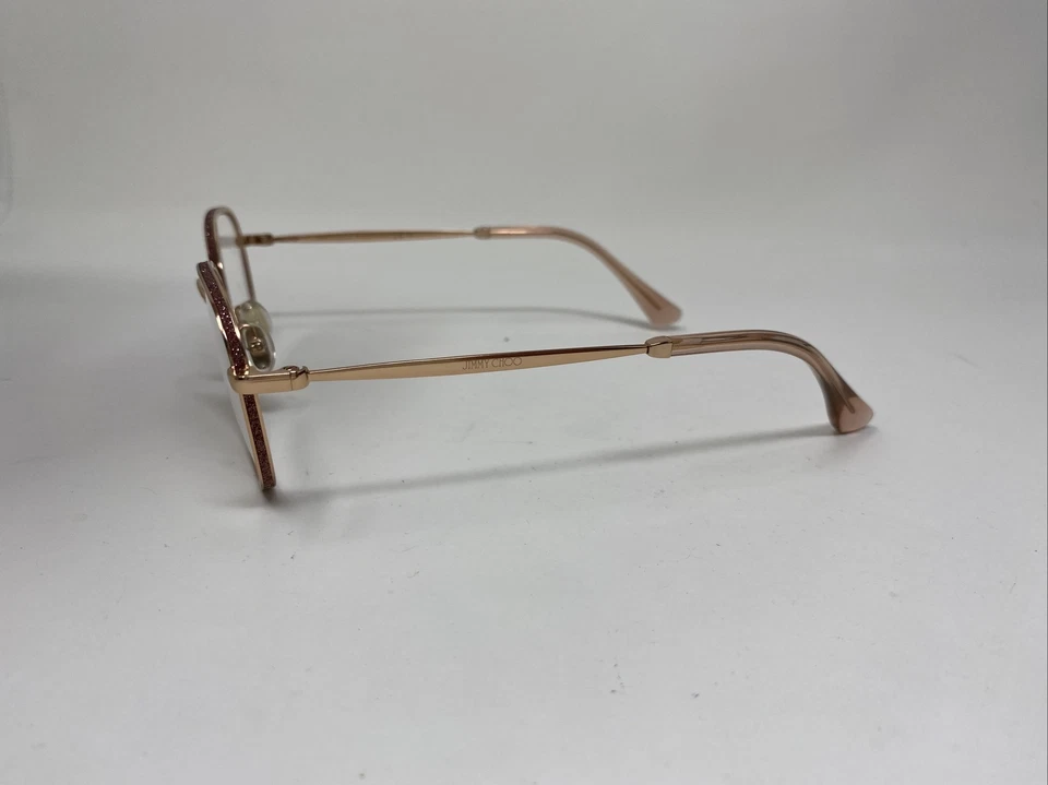 MARCO DE GAFAS JIMMY CHOO JC229 AÑO 54-18-145 ORO ROSA METAL OVALADO ITALIA X501 Foto 3 de 4