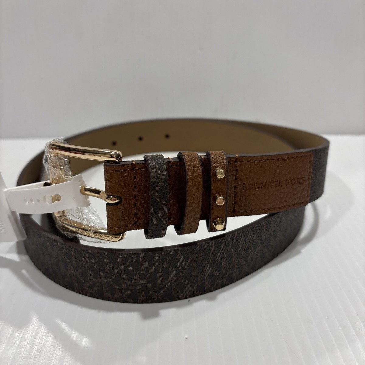 MICHAEL Michael Kors Brown Belt Michael Kors Swag Chain Leather Belt | Neiman Marcus main image 2
