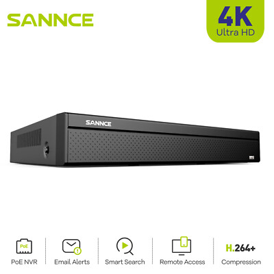 SANNCE Ultra HD 4K POE IP Security 16CH 8MP NVR Video Recorder For Camera System