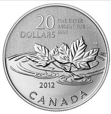 Canada 2012 FAREWELL TO THE PENNY $20 Pure Silver Maple Leaf Leaves FULL OGP!
