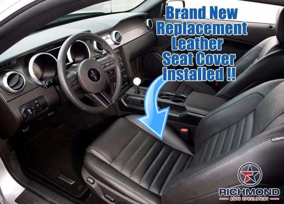Ford Mustang 2005 2006 2007 2008 2009 V8 pasajero parte inferior cuero cubierta de asiento tostado Foto 3 de 4