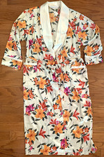 NEW Vtg Victoria's Secret Floral Long Satin Flower Robe Size M/L NWT Tropical