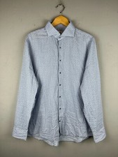 Stenstroms Fitted Body Twofold Super Cotton Mens Blue Dress Shirt 17.5/44