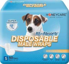 50 Pack Waist Disposable Dog Diapers Male Wraps Belly Bands Pet Soft Small Size 