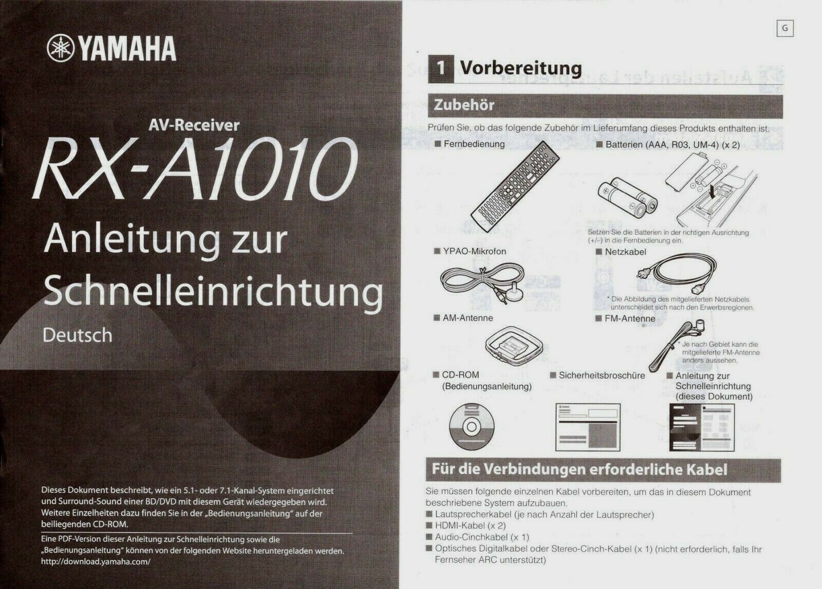 Instrukcja obsługi # Yamaha # AV Receiver # RX-A1010 # 9 Języki # 8 Stron