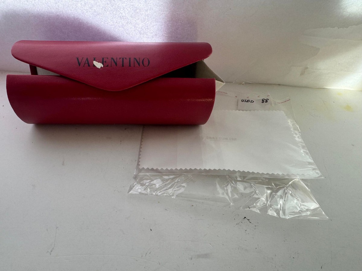 Valentino Red Hard Sunglasses/Eyeglasses Case Magnetic Snap