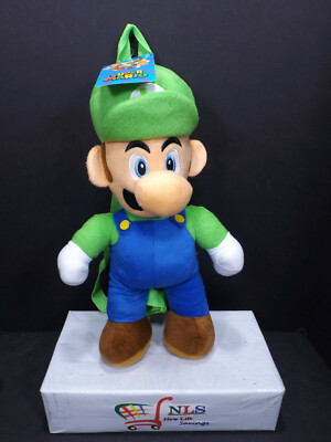 Nintendo Super Mario Bros 16” Luigi Plush Backpack Coin Pouch
