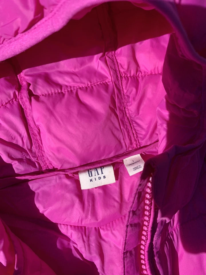 Abrigo Chaqueta Puffer GAP Kids L PrimaLoft Fucsia Rosa Caliente Ligero Acolchado Foto 2 de 4