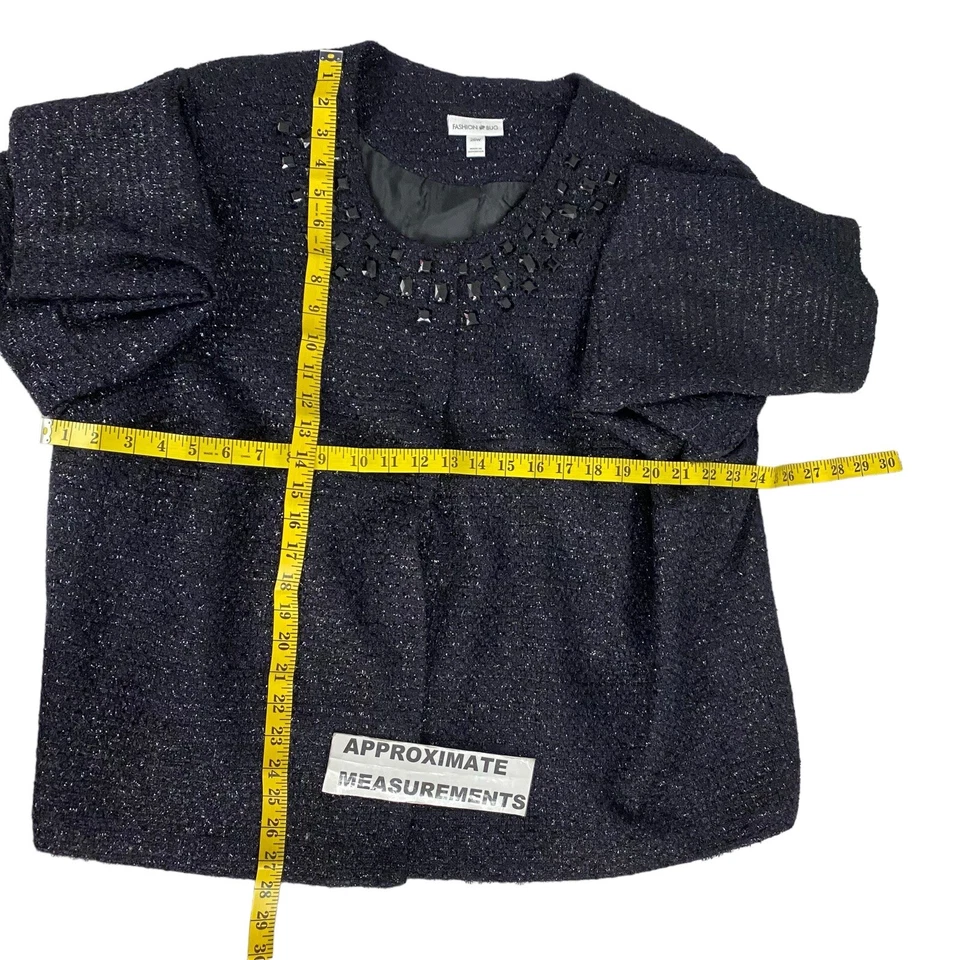 Moda Bug Blazer Mujer 26W Trabajo Oficina Azul Púrpura Metálico Fiesta Sala de Juntas Foto 4 de 4