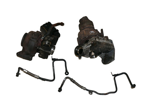 beide Turbolader mit Stellmotoren und Ölleitung Mercedes ML400 CDI W163163  Mopf