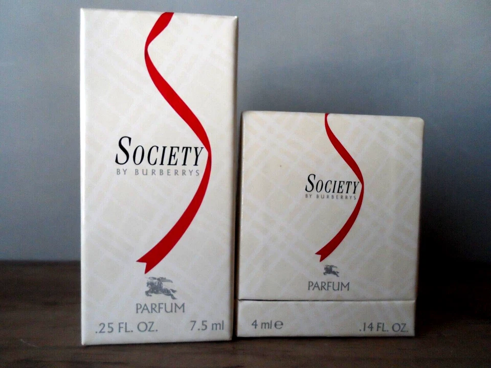 Lote de perfumes Society Burberrys 0,25 oz / 7,5 ml + 0,14 oz / 4 ml nuevo en caja vintage Foto 3 de 4