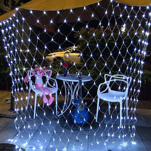 Solar LED String Fairy Net Lights Curtain Mesh Christmas Party Garden Outdoor AU - Picture 6 of 28