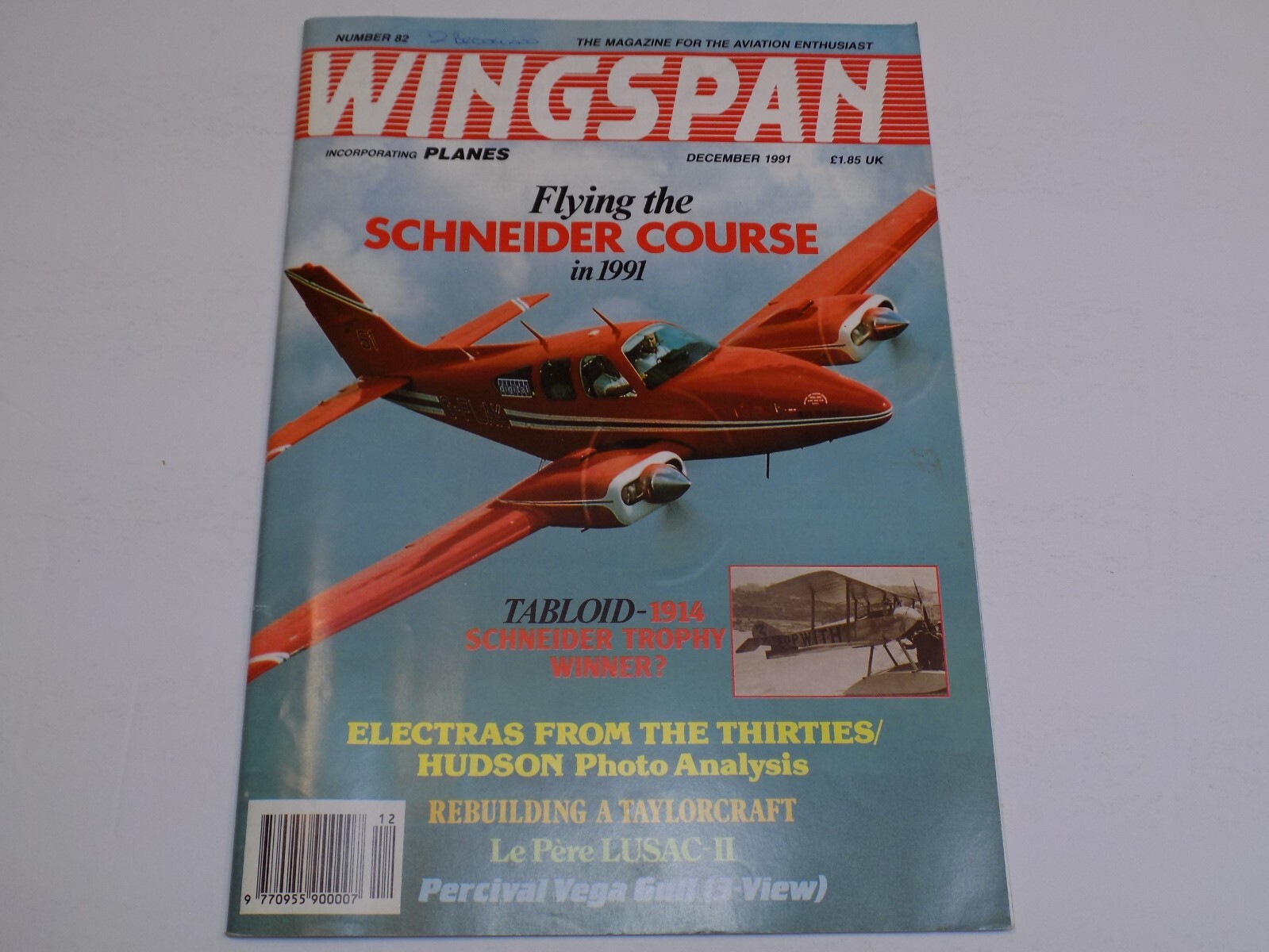 Wingspan Magazine Plane Dec 1991 Schneider Trophy Course Electras Hudson LUSACII