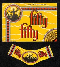 Fifty Fifty (Mix) Label Set c1936 Cotton Club Beverages Cleveland Deco - Scarce