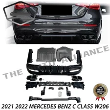 For 2021+ Mercedes Benz C Class W206 Rear Diffuser With Exhaust Tips