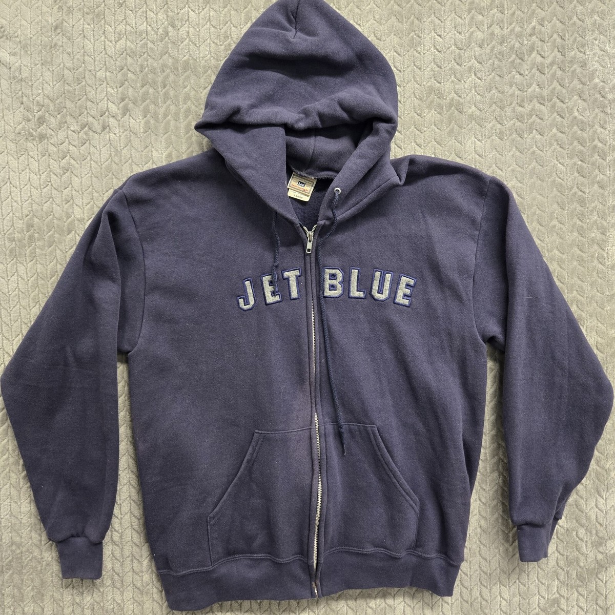 トップス 80~90's Lee zip hoodie SUPER BIG SIZE Vintage Lee Heavyweight JetBlue Airlines Full Zip Hoodie Sweater