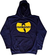 Authentic Wu-Tang Clan Hoodie Band Logo Navy Blue Pullover S-2XL NEW