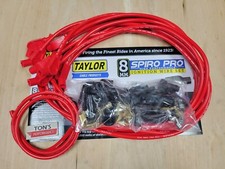 Taylor 8mm Spark Plug Wire Set 70252 Pro Tcw Red 8 Cylinder 45 Degree Universal