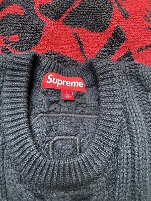 Supreme Applique Cable Knit Sweater In Hand