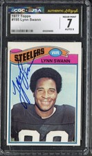 1977 Topps #195 Lynn Swann Autograph CGC JSA 7 NEAR MINT AUTO 9 HOF