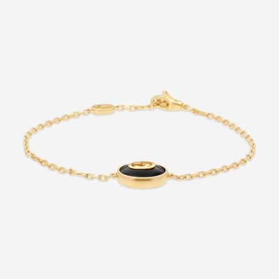 Gucci Gelbgold Onyx & Diamant 12 mm Anhänger Armband YBA786556001 UVP 2.150 $
