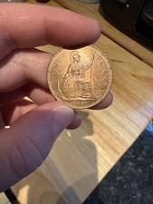 1967 UK Elizabeth II 1 One Penny Seated Britannia Coin KM#897