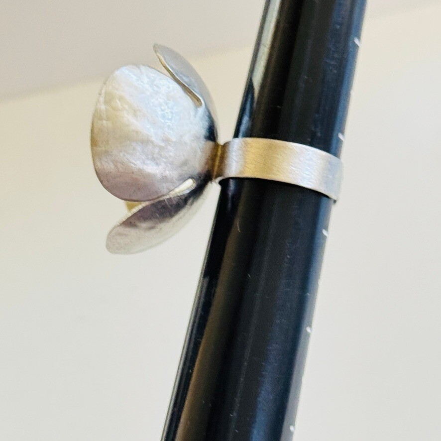 Brutalist Cocktail Ring Statement Sculptural flow… - image 5