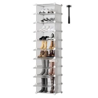 Schuhregal Schmal 10 Ebenen Kunststoff Schuhschrank Weiß Schuhaufbewahrung