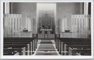 Millbrook RPPC Vintage Postkarte St Matthews Kirche Jersey