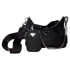Prada Tessuto 2005 Re-Edition Shoulder Bag In Nylon Women Black S