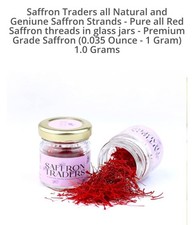 Saffron Traders Premium Grade all Red Certified Natural Saffron Threads - 1g