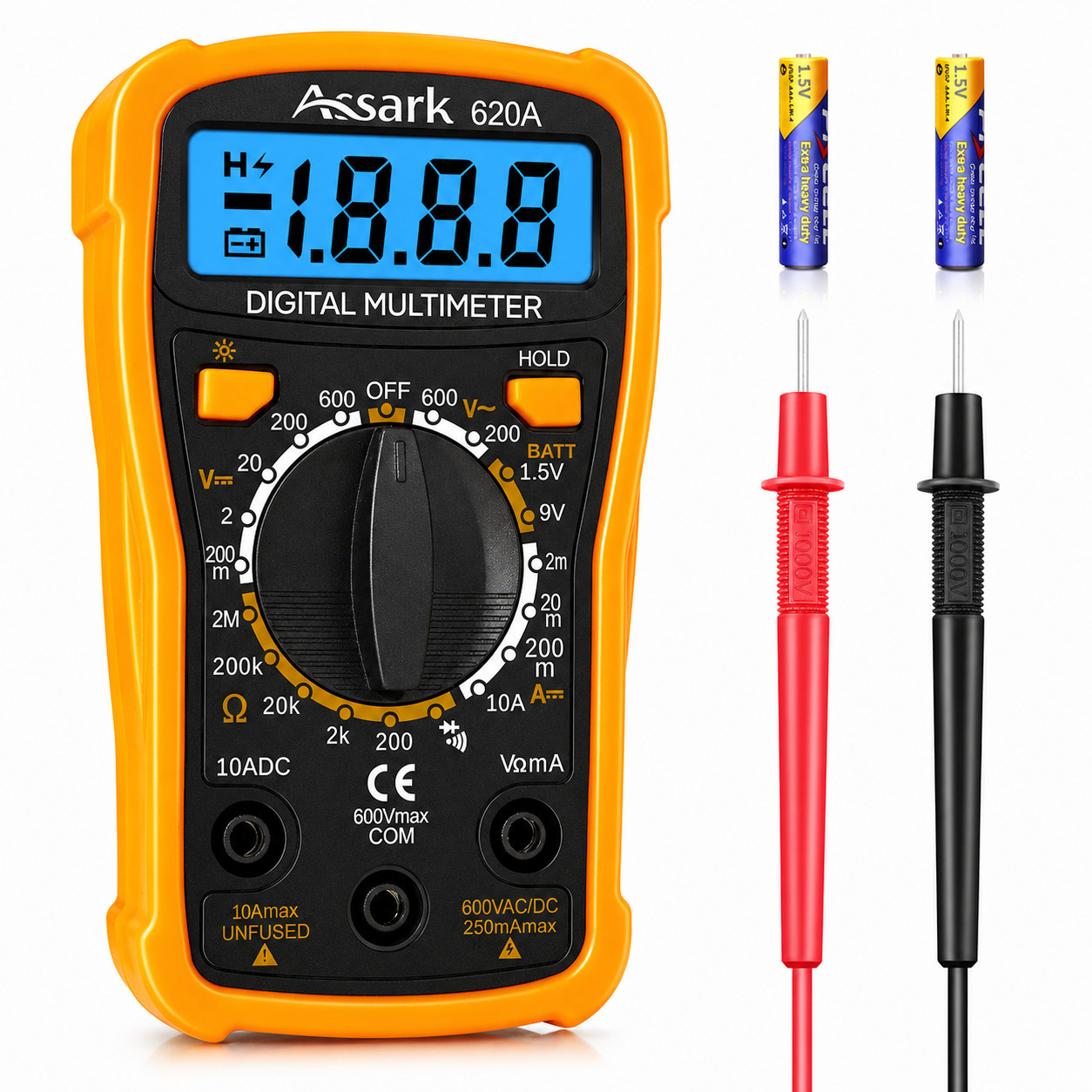 2000 Counts Digital Multimeter AC DC Voltage Current LCD Data Hold Portable