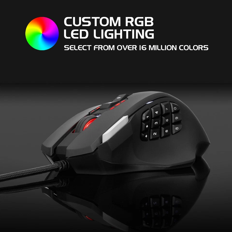 ENHANCE Theorem 2 MMO Gaming Mouse with 13 Programmable Side Buttons - Image 4 of 4