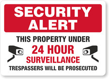 Security Surveillance Sign Weatherproof Aluminum 8x12 Metal Outdoor