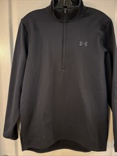 Under Armour 1/2 Zip Pullover Womens Small Black Stretch Long Sleeve