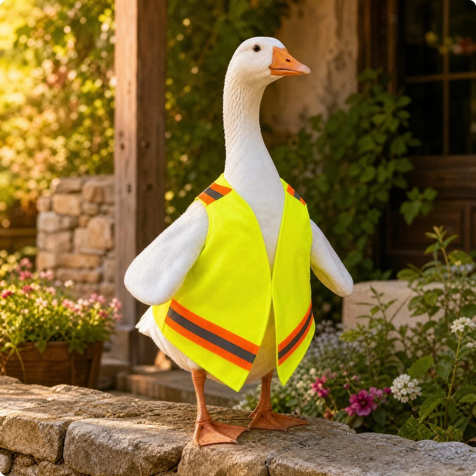 Reflective Goose Vest High-Visibility Costume Funny for Seasonal Photo Moments image 1