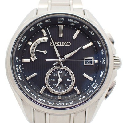 Seiko Brightz SAGA287 8B63 Flight Expert Solar Radio World Time Titanium Watch