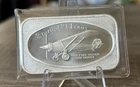 VINTAGE 1972 MADISON MINT FINE SILVER ART BAR - SPIRIT OF ST LOUIS - .999 FS