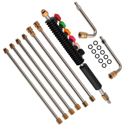#ad Pressure Washer Extension Wand 4000PSI with 6 Nozzle Tips 30° 90° Curved Wands $29.75