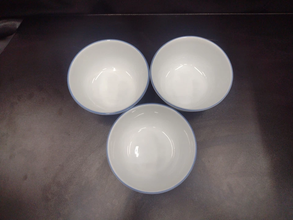 CORELLE 6 1/4 «СУП ХЛОПЬЯ ГЛУБОКИЙ МИСКА ~ БЕЛЫЙ С СИНИМ ОБОДКОМ - Изображение 2 из 4