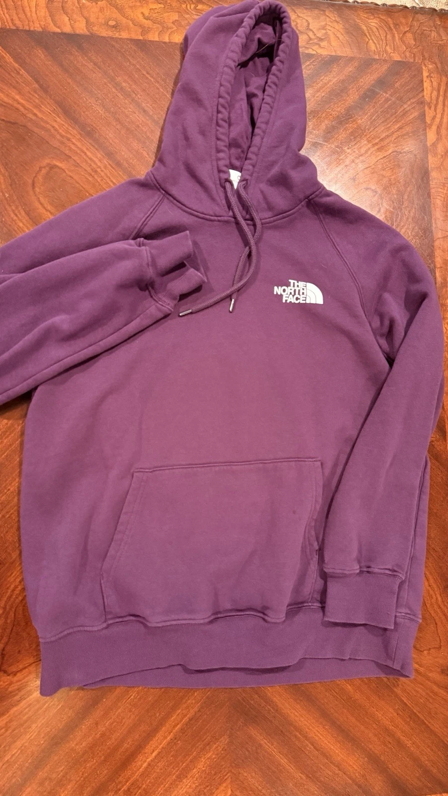 The North Face Hoodie Womens XL Plum Logo Pullover Sweatshirt Fleece Pocket